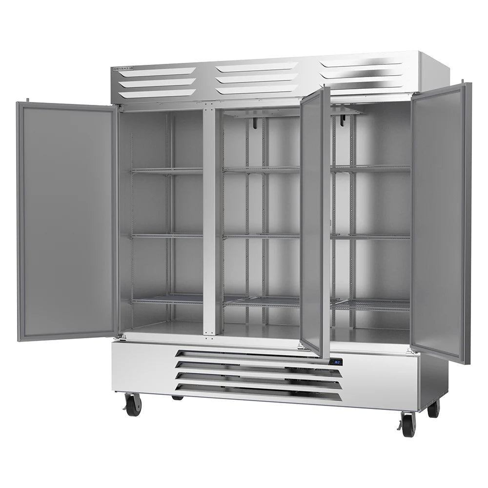 Beverage Air RB72HC-1S 75" W Three-Section Solid Door Reach-In Vista Refrigerator