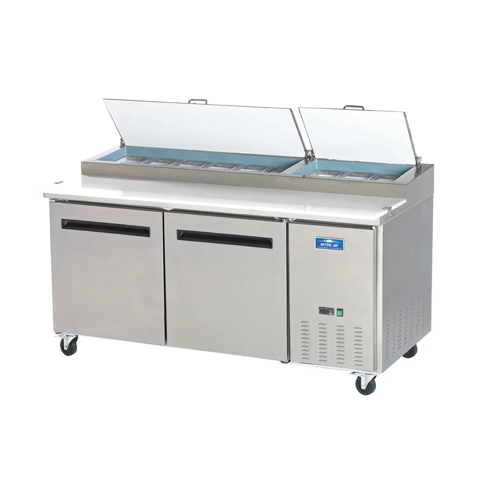 Arctic Air APP71R 71" W Stainless Steel Two-Section Pizza Prep Table