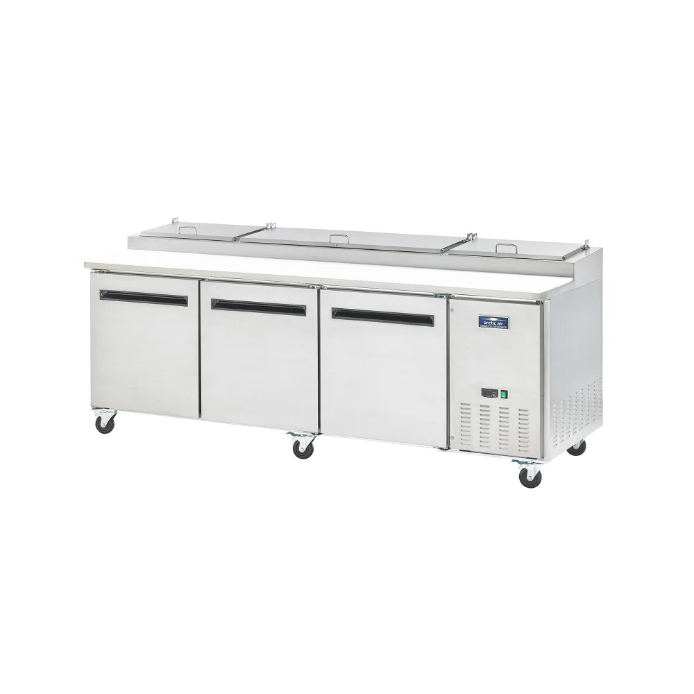 Arctic Air APP94R 94" W Stainless Steel Three-Section Pizza Prep Table