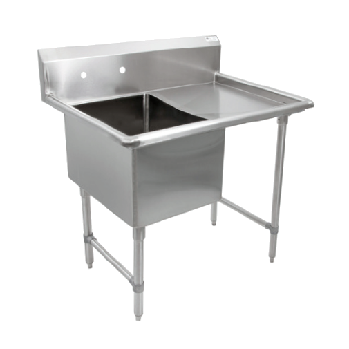 John Boos 1B18244-1D18R-X – 40" One-Compartment Sink with Right Drainboard