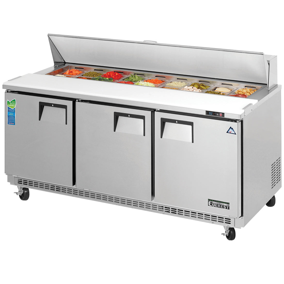 Everest Refrigeration EPBNR3 71.13" W Three-Section Three Door Sandwich Prep Table