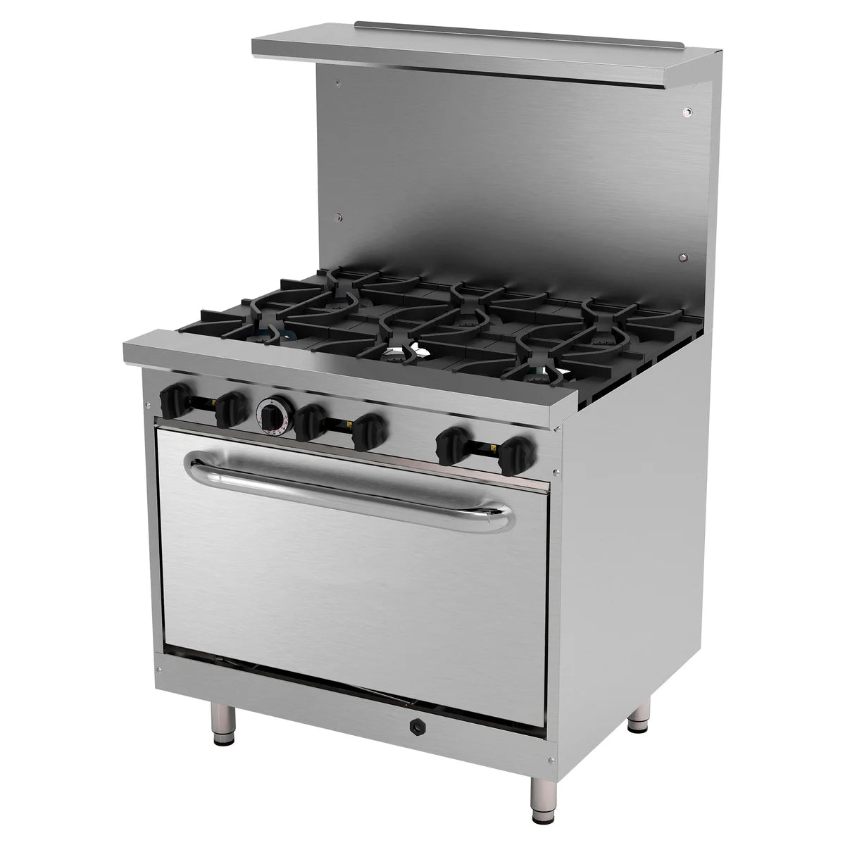 Kutano 36" Restaurant Range, Gas, 6-Burner, Stainless Steel - KUT6BR
