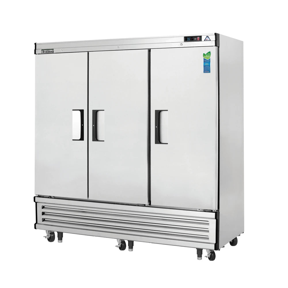Everest Refrigeration EBR3 74.75" W Three-Section Reach In Refrigerator