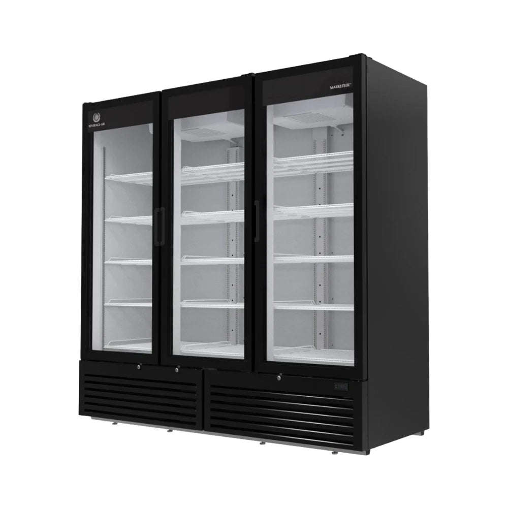 Beverage Air MT72-1B 66.3 Cu. Ft. Reach-In Three-Section MarketMax Series Refrigerated Merchandiser - 115 Volts