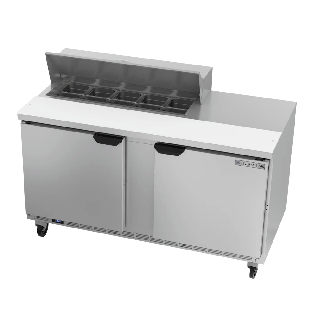 Beverage Air SPE60HC-10 60" W Two-Section Two Door Sandwich Top Refrigerated Counter