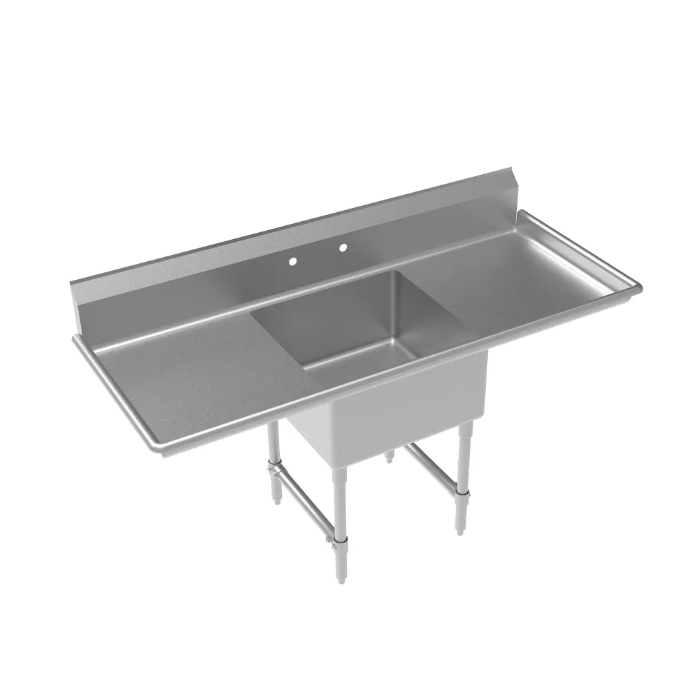 Stainless steel sink with a white background