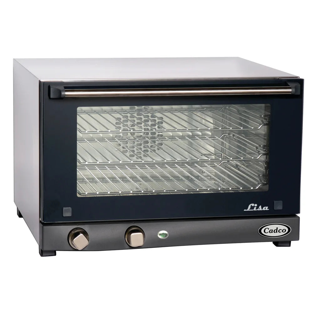 Cadco OV-013 Stainless Steel 1 Deck Half Size Electric Convection Oven - 120 Volts 1-Ph