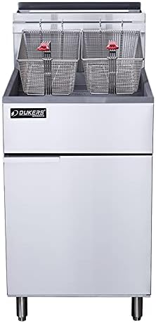 Dukers DCF5-NG 70 lb. Capacity Natural Gas Floor Model Fryer - 150,000 BTU