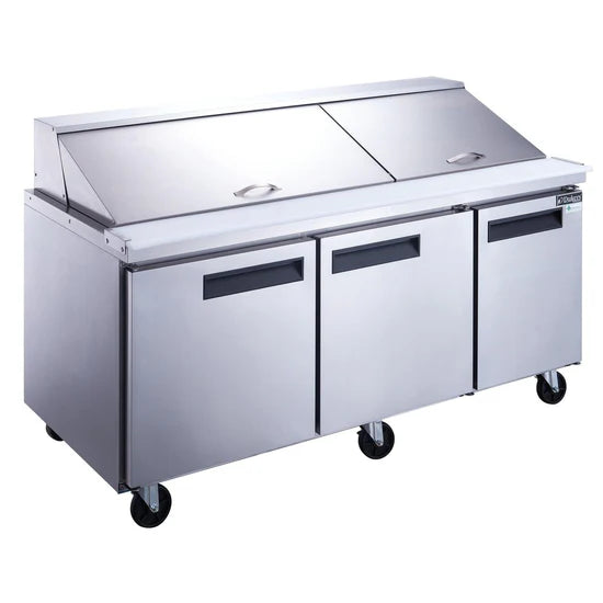 Dukers DSP72-30M-S3 72" 1 Self-Closing Solid Door Mega Top Sandwich / Salad Prep Table