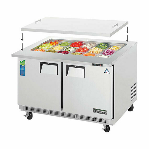 Everest Refrigeration EOTP2 Two-Section Open Top Prep Table – 47.5" Wide