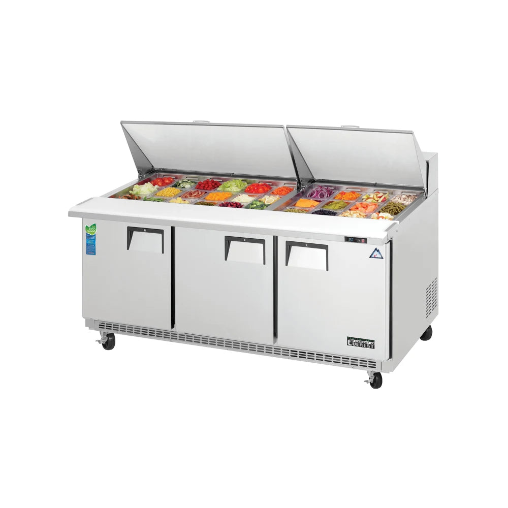 Everest Refrigeration EPBR3 71.13" W Three-Section Three Door Sandwich Prep Table