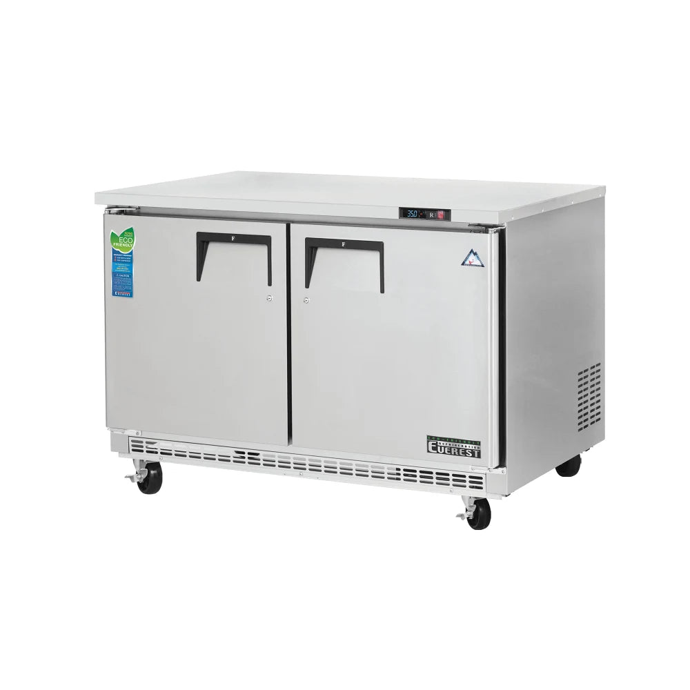 Everest Refrigeration ETBR2 47.5"W Two-Section Solid Door Undercounter/Worktop Refrigerator