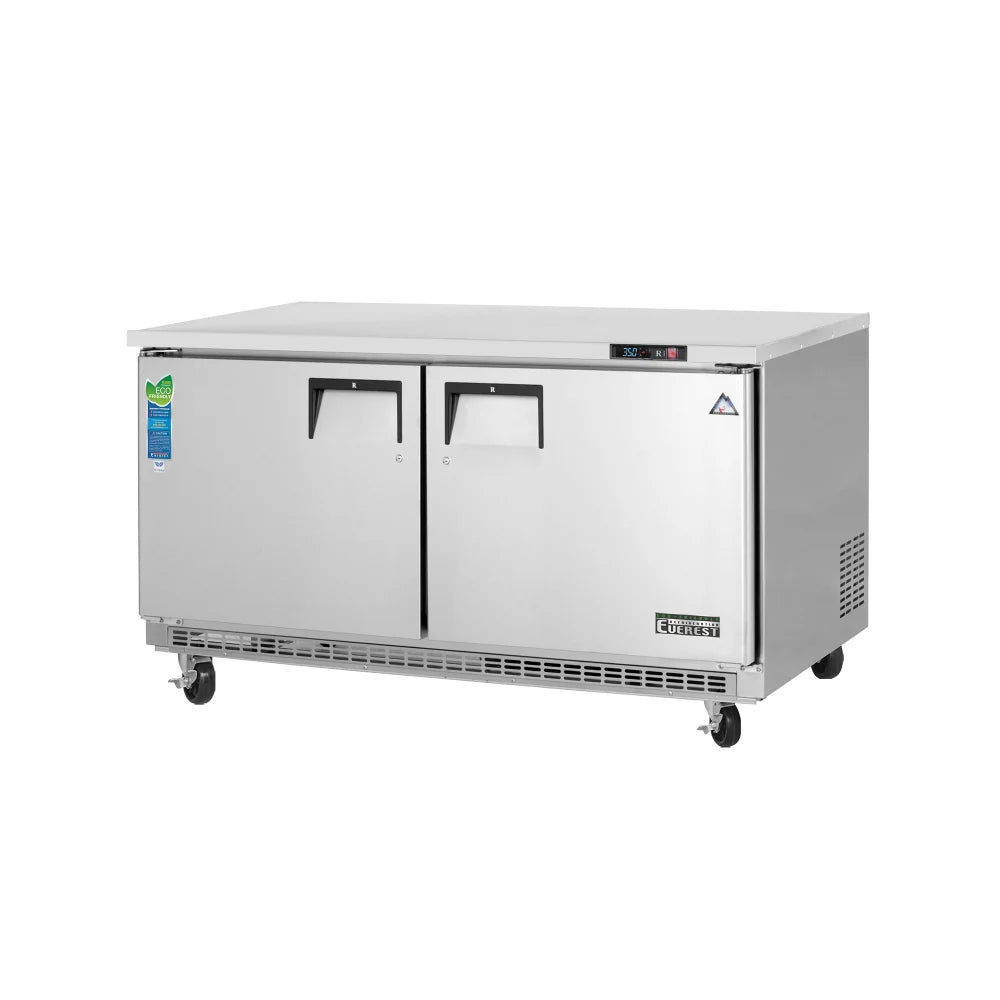 Everest Refrigeration ETBWR2 59.25"W Two-Section Solid Undercounter/Worktop Refrigerator