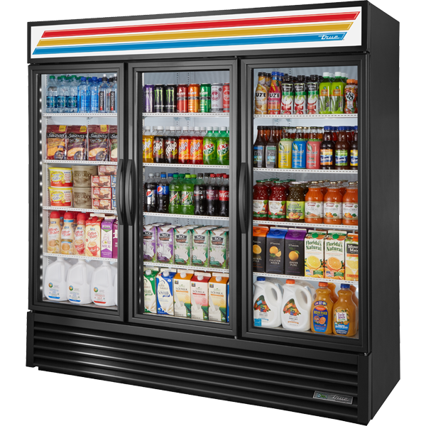 True GDM-72-HC~TSL01 Three-Section Glass Door Refrigerated Merchandiser
