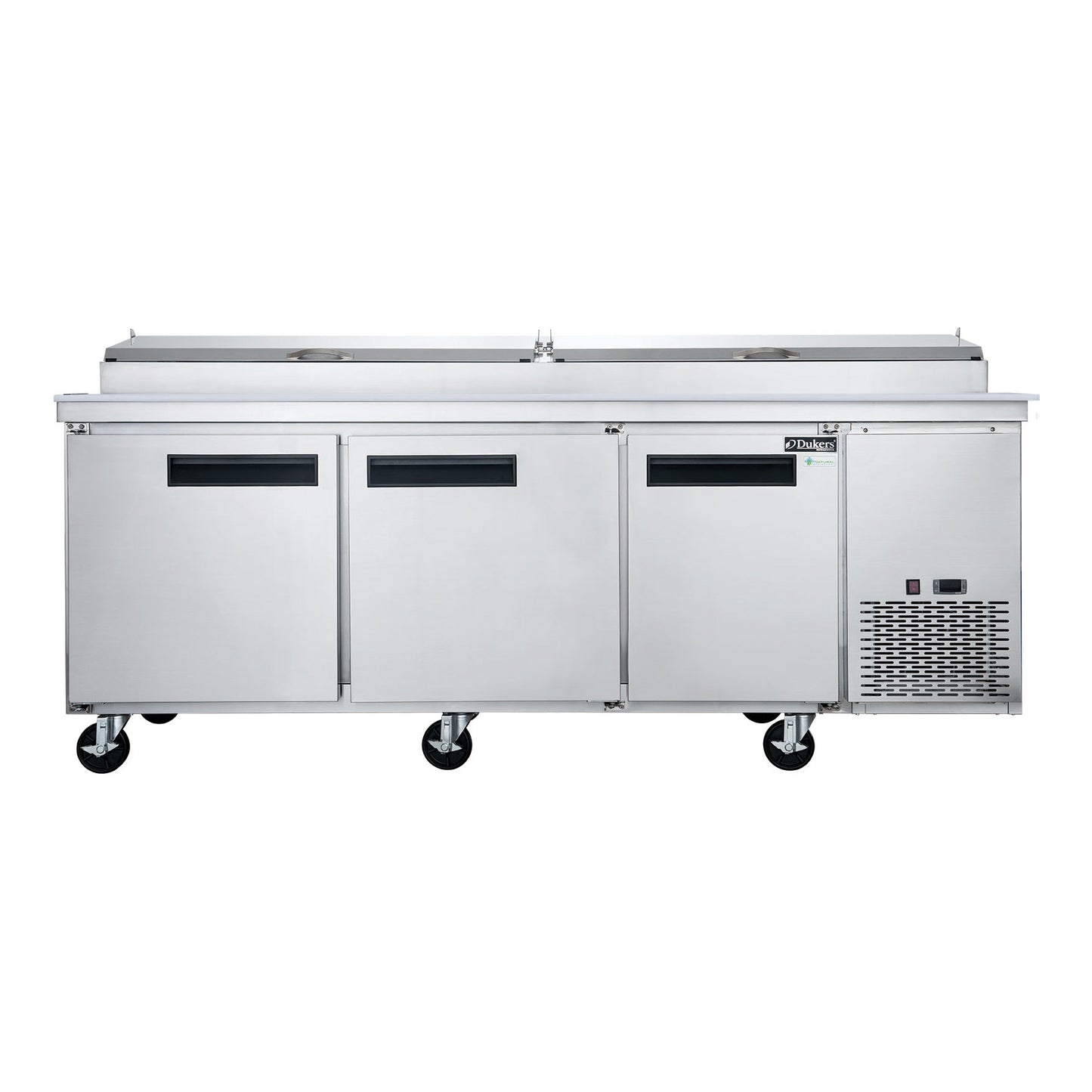 Dukers DPP90 90" 3 Solid Self-Closing Doors Sandwich / Salad Prep Table