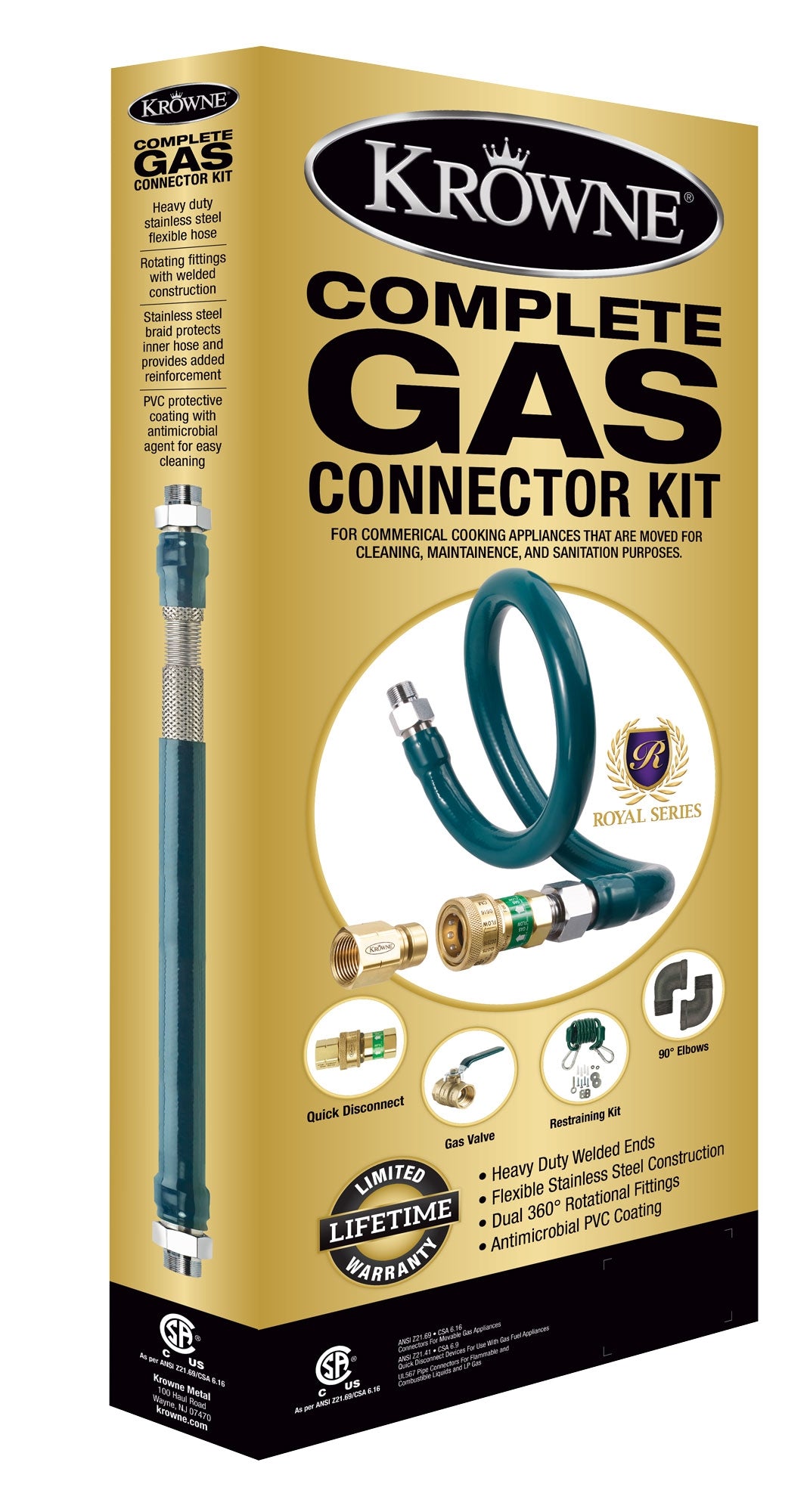 Krowne M7548K Gas Connector Hose Kit / Assembly Quick Disconnect