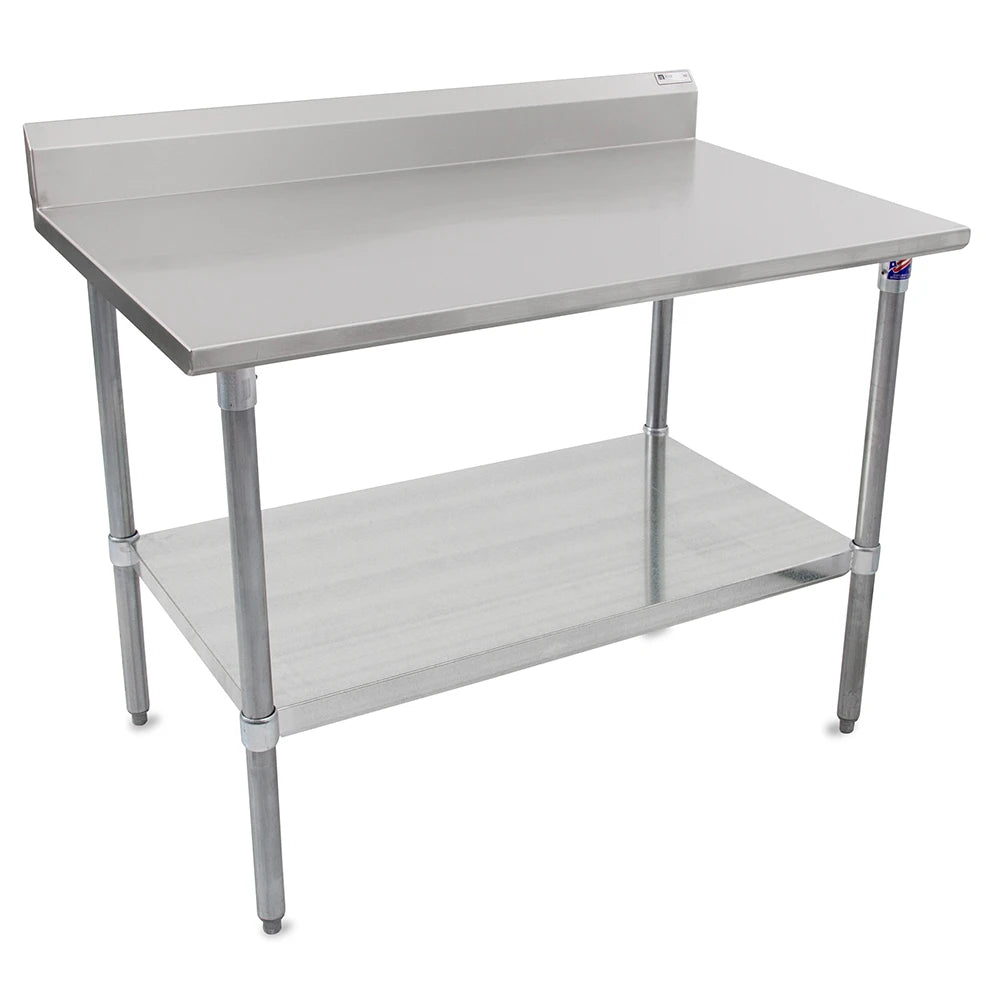 John Boos ST6R5-3048GSK-X Stainless Steel Work Table with 5" Backsplash