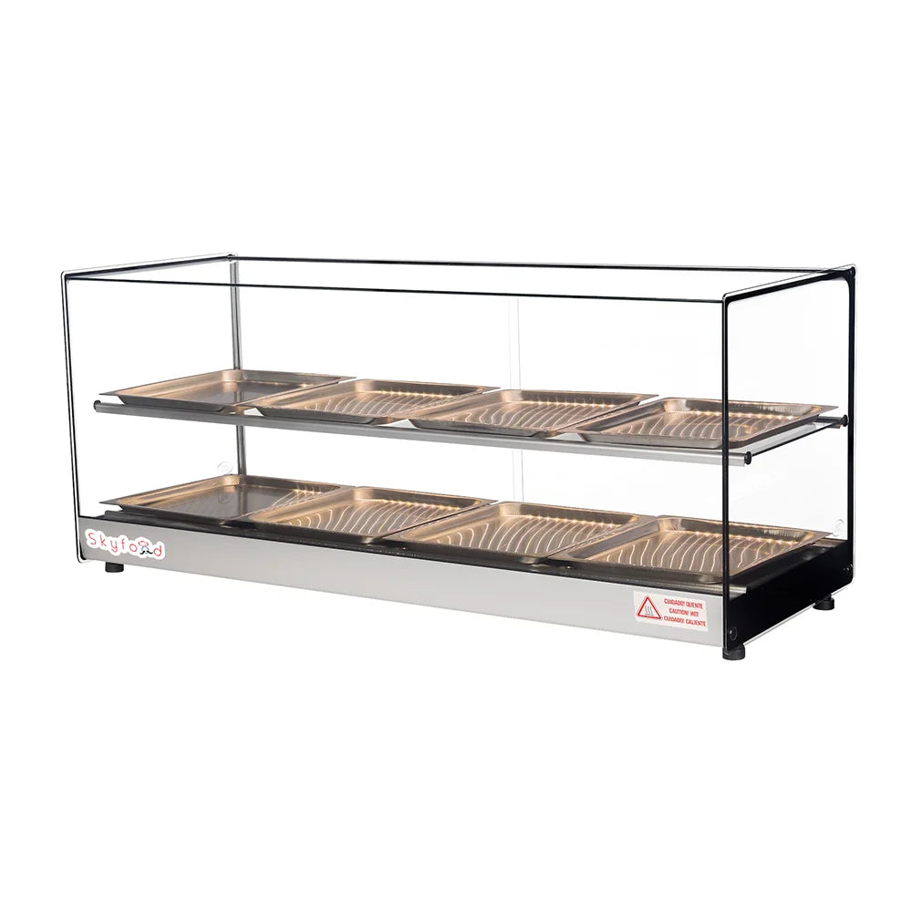 Skyfood FWDS2-43-8P 43.31" W 2 Shelves Tempered Straight Front Glass Countertop Food Warmer Display Case - 120 Volts