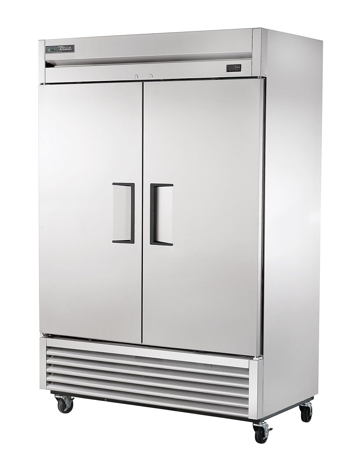 True T-49-HC 54.13" W Two-Section Stainless Steel Door Reach-In Refrigerator - 115 Volts