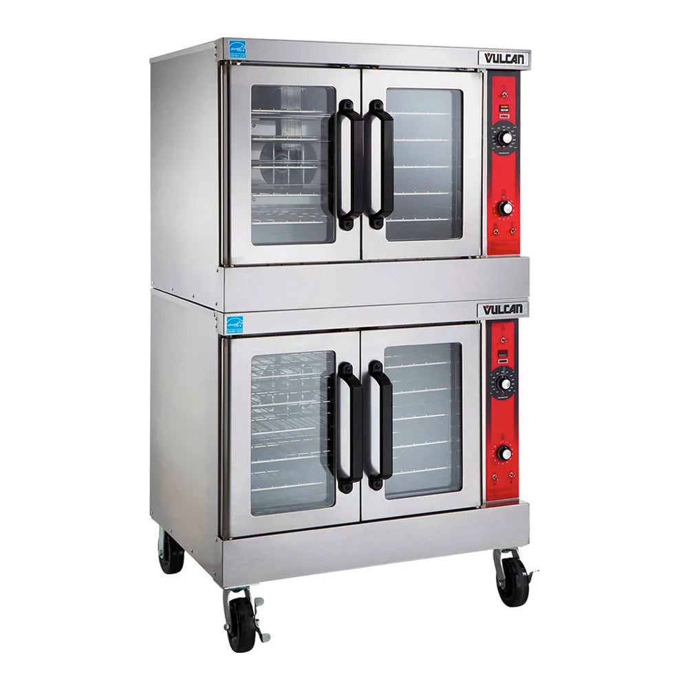 Vulcan VC44GD-NG 40" W Stainless Steel Natural Gas Double-Deck Convection Oven - 100,000 BTU