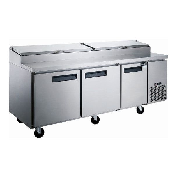 Dukers DPP90 90" 3 Solid Self-Closing Doors Sandwich / Salad Prep Table