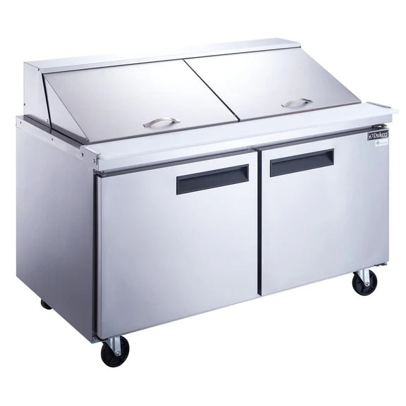Dukers DSP60-24M-S2 60" Two-Door Mega Top Sandwich/Salad Prep Table with 24 Pans Included