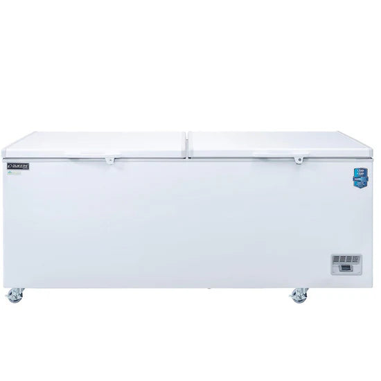 Dukers BD/BG-760 83.63” W White Coated Steel Exterior 2 Solid Doors Chest Freezer