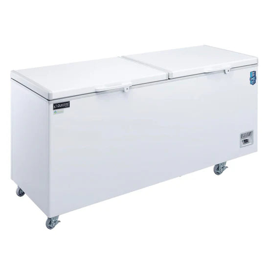 Dukers BD/BG-760 83.63” W White Coated Steel Exterior 2 Solid Doors Chest Freezer