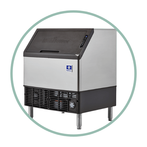 a commercial undercounter ice maker with a bin built in