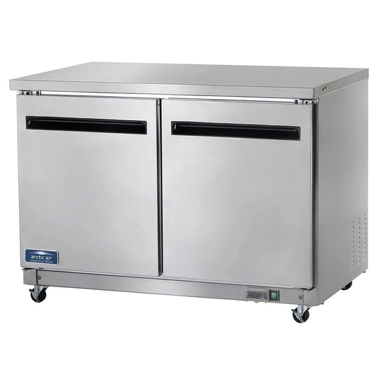 Arctic Air AUC48R 48.25" W Two-Section Solid Door Undercounter Refrigerated Work Top Counter