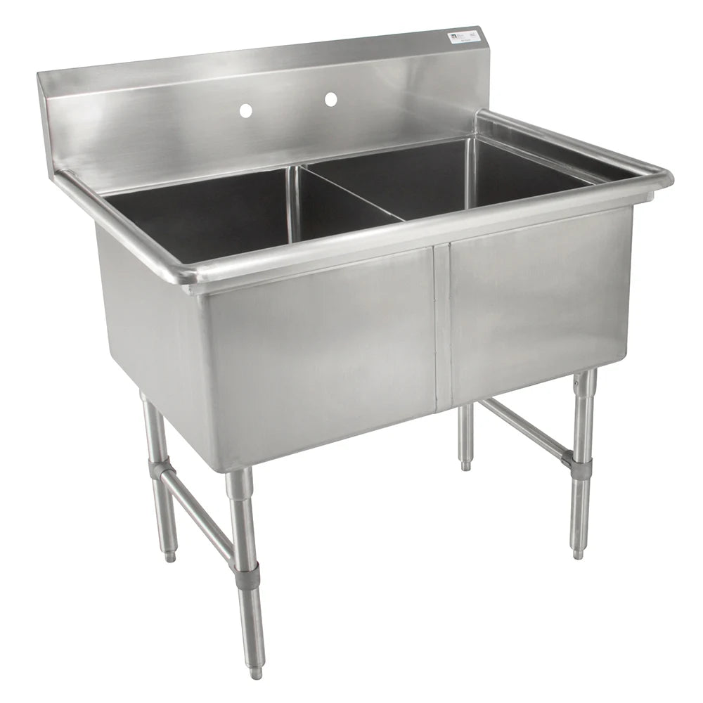 John Boos 2B184-X Two-Compartment Sink with Left Drainboard