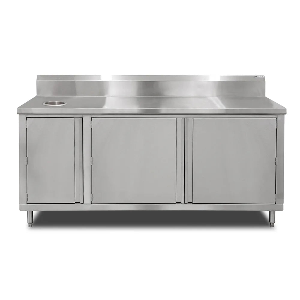 John Boos 4BU4R5-3660-L-X – 60" Beverage Unit with Swing Doors and Left Trash Chute