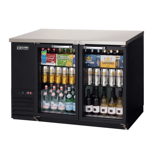 Everest Refrigeration EBB48G-24 49"W Two-Section Solid Door Back Bar Refrigerator