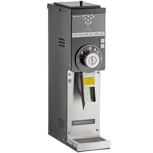 Gray industrial machine with control panel on a white background