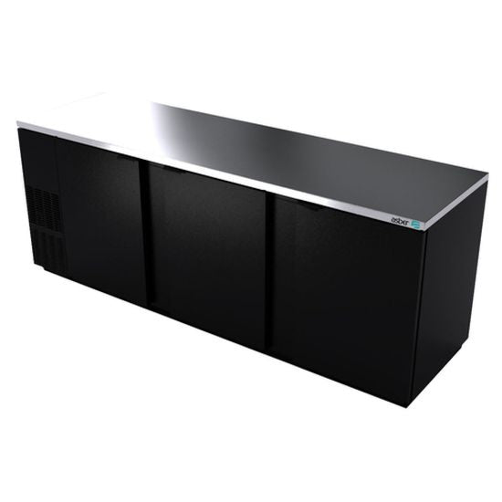Black bar counter with a white top on a white background
