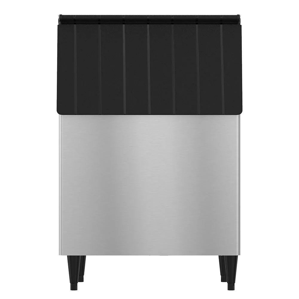 Two-toned cabinet with black top and silver bottom on a white background
