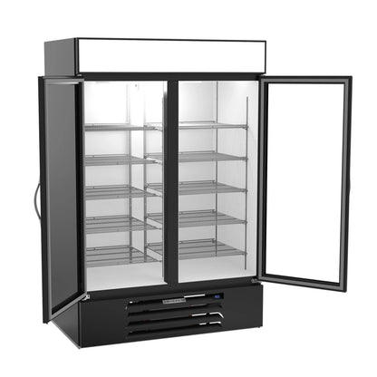 Beverage Air MMF49HC-1-B 52"W Two-Section Glass Door MarketMax Freezer Merchandiser
