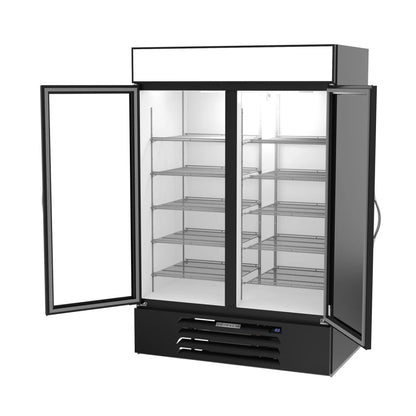 Beverage Air MMF49HC-1-B 52"W Two-Section Glass Door MarketMax Freezer Merchandiser