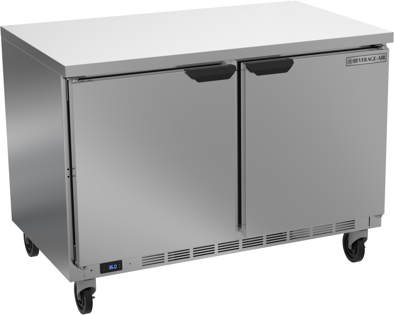 Beverage Air WTR48AHC-FLT 48"W Two-Section Two Door Worktop Refrigerator