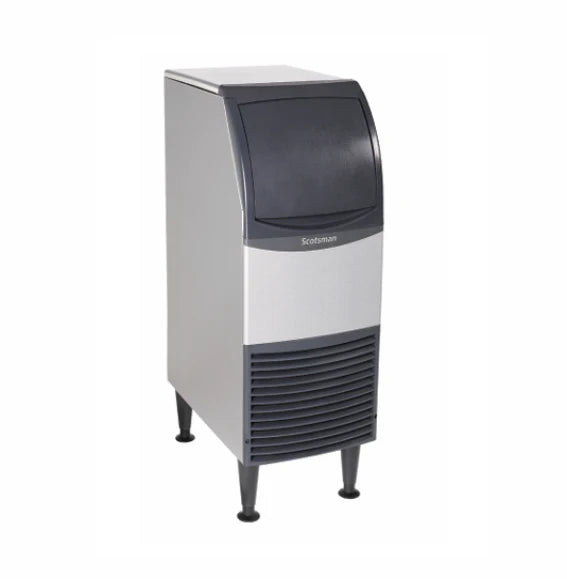 Ice machine with a white and gray color scheme on a white background