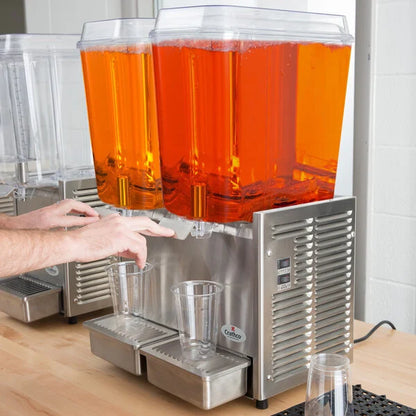 Grindmaster D25-3 Classic Bubbler Double 5-Gallon Stainless Steel Beverage Dispenser