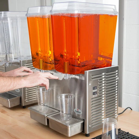 Grindmaster D25-3 Classic Bubbler Double 5-Gallon Stainless Steel Beverage Dispenser