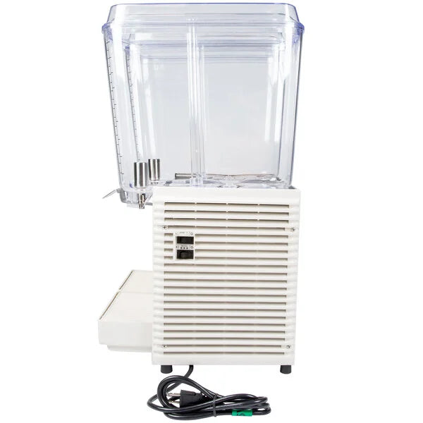 White air conditioner with clear front cover on a white background