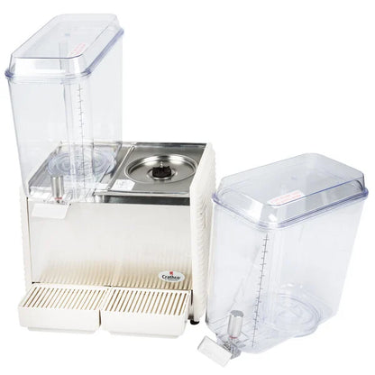 Clear plastic kitchen storage container with a lid on a white background