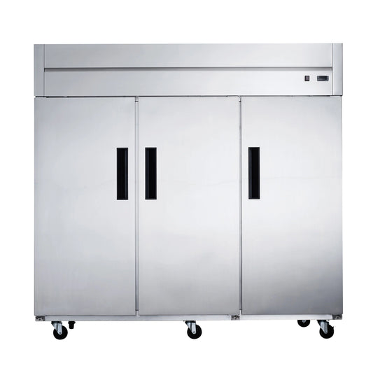 Dukers D83AF 1/2 HP & 3/4 HP Three-Section Reach-In Freezer - 110v/60/1-PH - 110 Volts