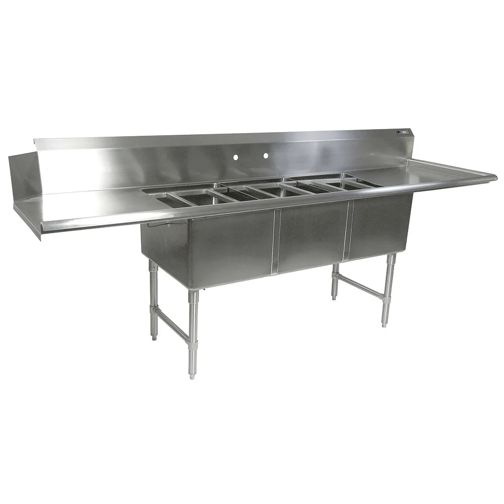 John Boos DT3B18244-2D18R-X Straight Dishtable with Sink Compartments