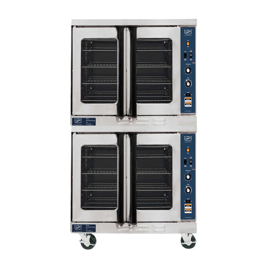 Duke E102-G-NG Stainless Steel Natural Gas Double-Deck Standard Convection Oven - 115 Volts