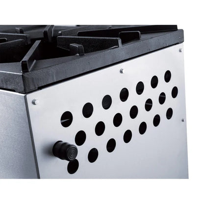 Dukers DCSPB2 18" Natural Gas Stock Pot Range with Dual 3-Ring Cast Iron Burners – 160,000 BTU