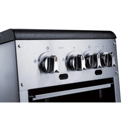 Dukers DCSPB2 18" Natural Gas Stock Pot Range with Dual 3-Ring Cast Iron Burners – 160,000 BTU
