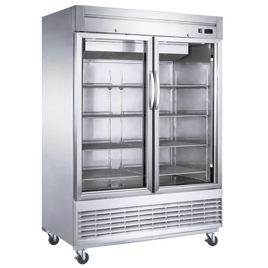 Dukers D55F-GS2 55.33” W Stainless Steel Two-Section Reach-In Freezer - 115 Volts